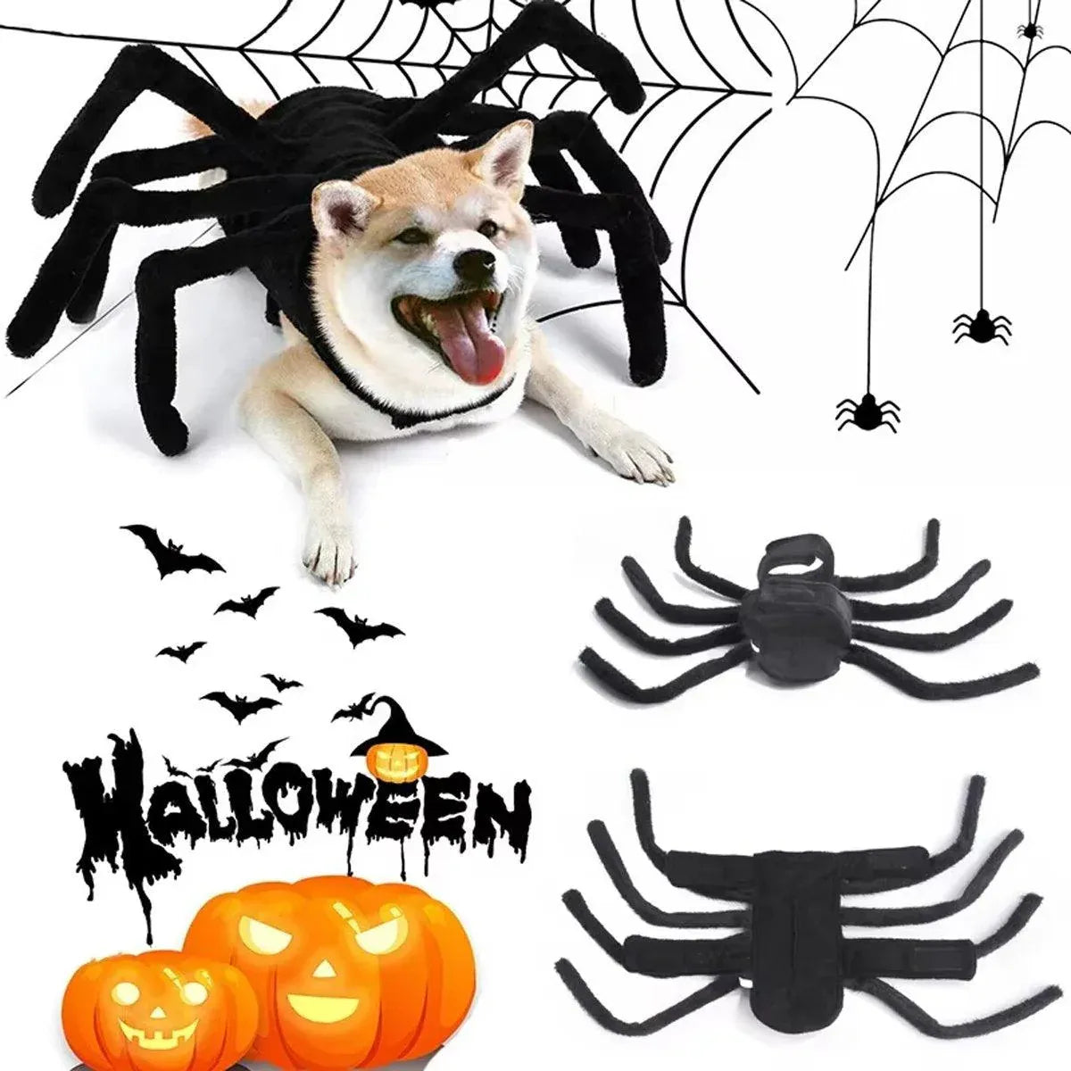Pet Spooky Big Spider Halloween Costume Dress Up for Dogs Cats and Small Pets - L V528-PET-SPIDER-SUIT-L-559650
