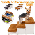 Foldable Pet Dog Stairs Puppy Step Ladder for Bed Sofa Portable Climbing Ramp - Brown V528-PET-STAIRS-BROWN-928107