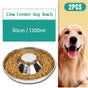 2pcs Stainless Steel Dog Cat Slow Feeder Pet Food Bowl Non-Slip Stop Eating Dish V528-PET-STOP-BOWL-2PCS-30CM-107227