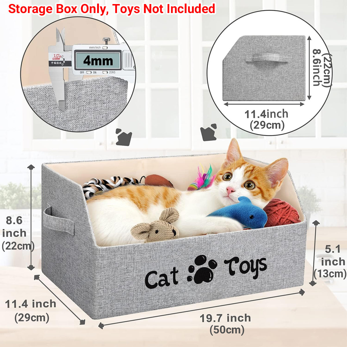 Portable Pet Toy Storage Box Foldable Organizer Snack Bag Pet Accessories Holder - Cat V528-PET-STORAGE-BOX-CAT-164619