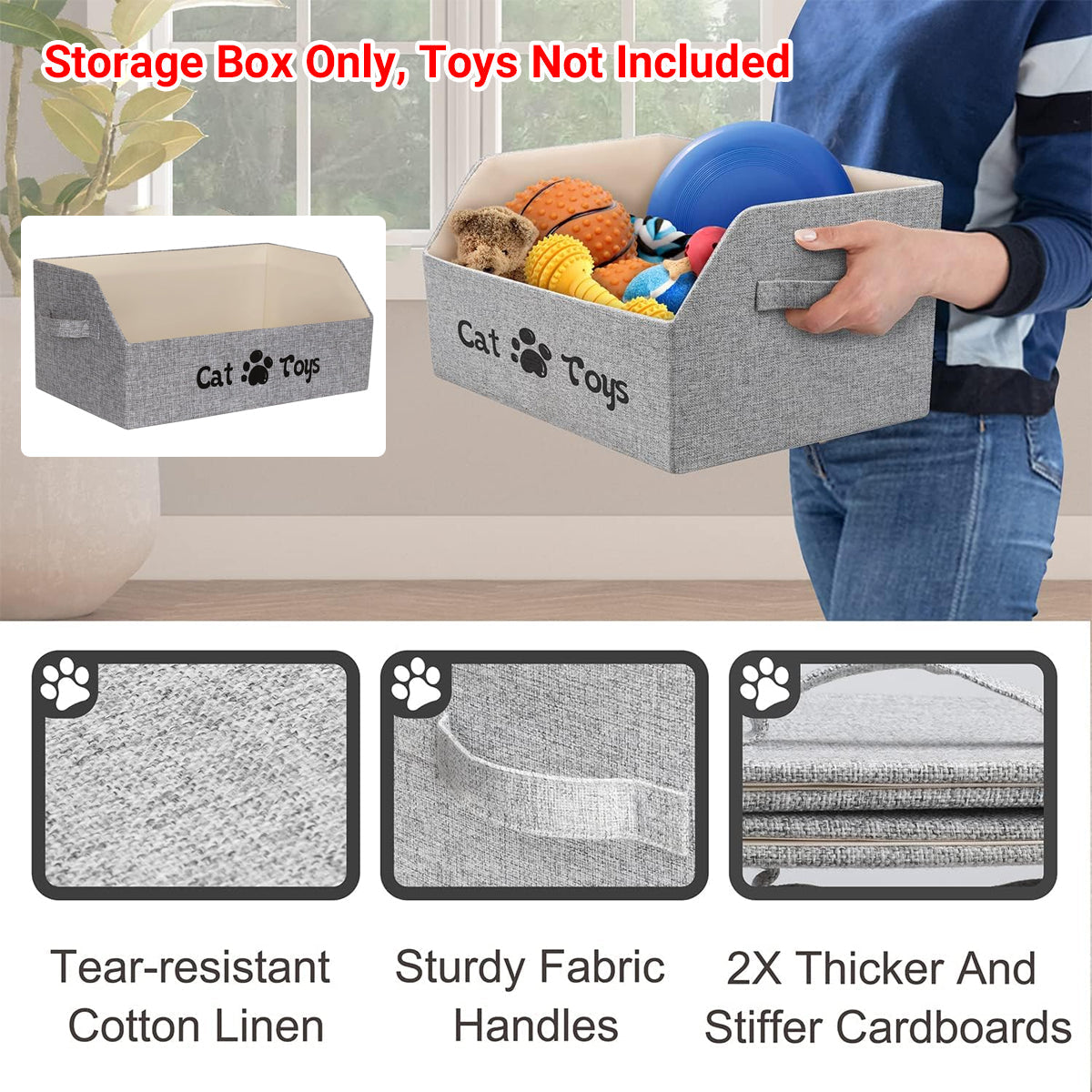 Portable Pet Toy Storage Box Foldable Organizer Snack Bag Pet Accessories Holder - Cat V528-PET-STORAGE-BOX-CAT-164619