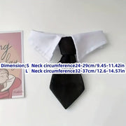 2pcs Pet Bow Tie Collar Dog Cat Suit Dress Accessories Adjustable Neck Strap - L V528-PET-TIE-BOWTIE-SUIT-L-699931