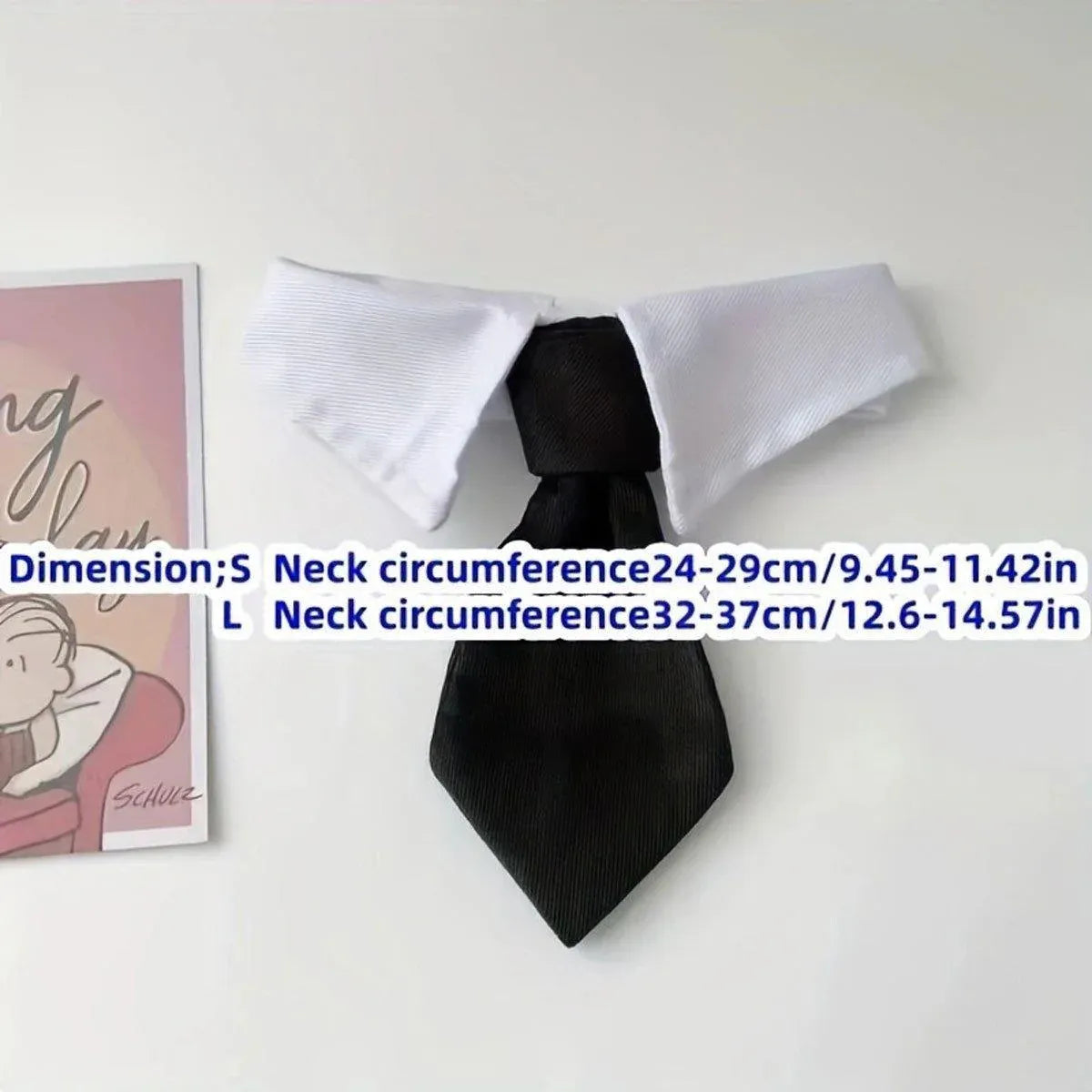 2pcs Pet Bow Tie Collar Dog Cat Suit Dress Accessories Adjustable Neck Strap - L V528-PET-TIE-BOWTIE-SUIT-L-699931