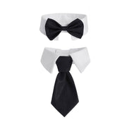 2pcs Pet Bow Tie Collar Dog Cat Suit Dress Accessories Adjustable Neck Strap - S V528-PET-TIE-BOWTIE-SUIT-S-597628