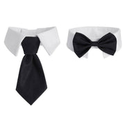2pcs Pet Bow Tie Collar Dog Cat Suit Dress Accessories Adjustable Neck Strap - S V528-PET-TIE-BOWTIE-SUIT-S-597628