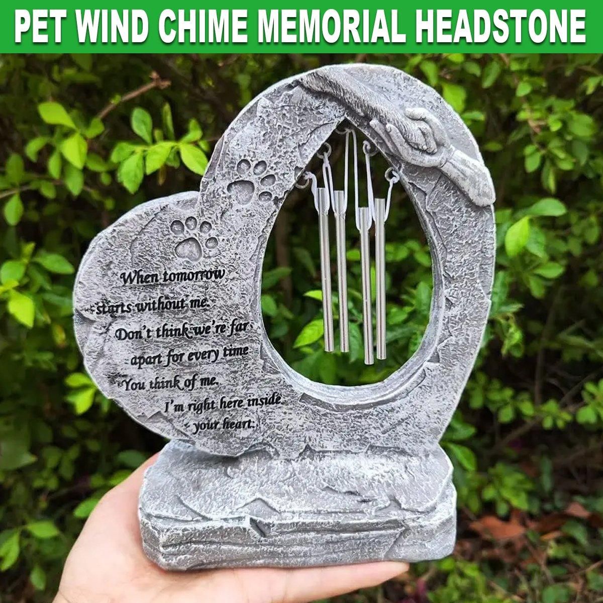Wind Chime Pet Memorial Headstone Outdoor Garden Decoration for Remembrance V528-PET-TOMBSTONE-500432