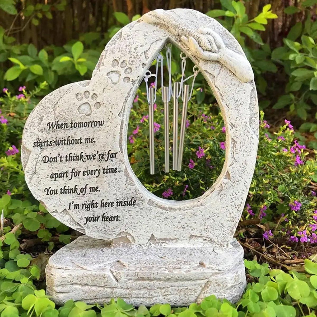 Wind Chime Pet Memorial Headstone Outdoor Garden Decoration for Remembrance V528-PET-TOMBSTONE-500432