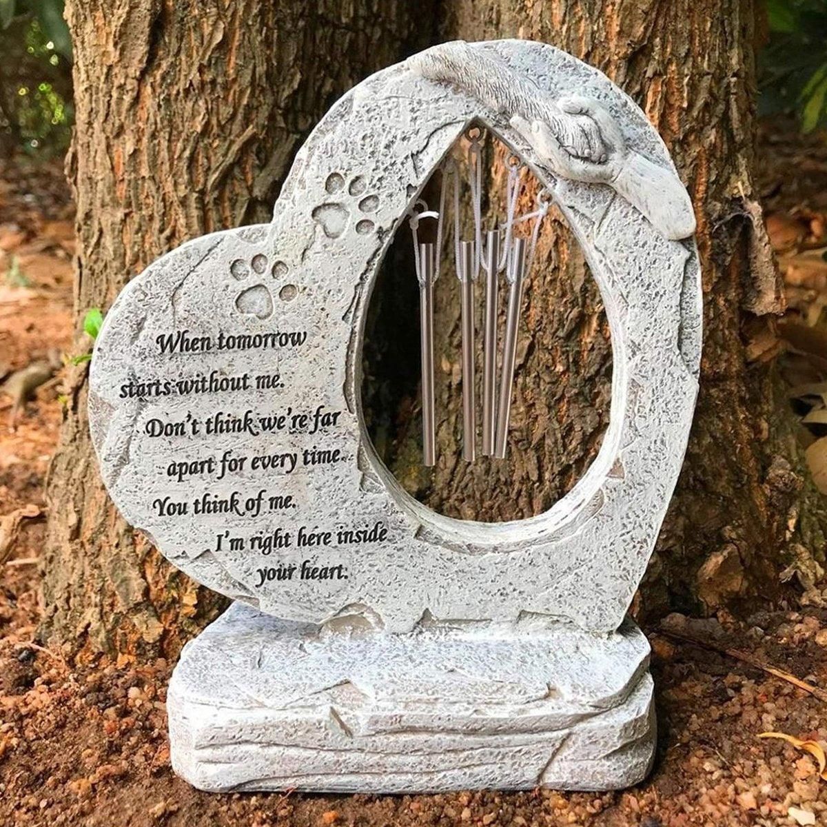 Wind Chime Pet Memorial Headstone Outdoor Garden Decoration for Remembrance V528-PET-TOMBSTONE-500432