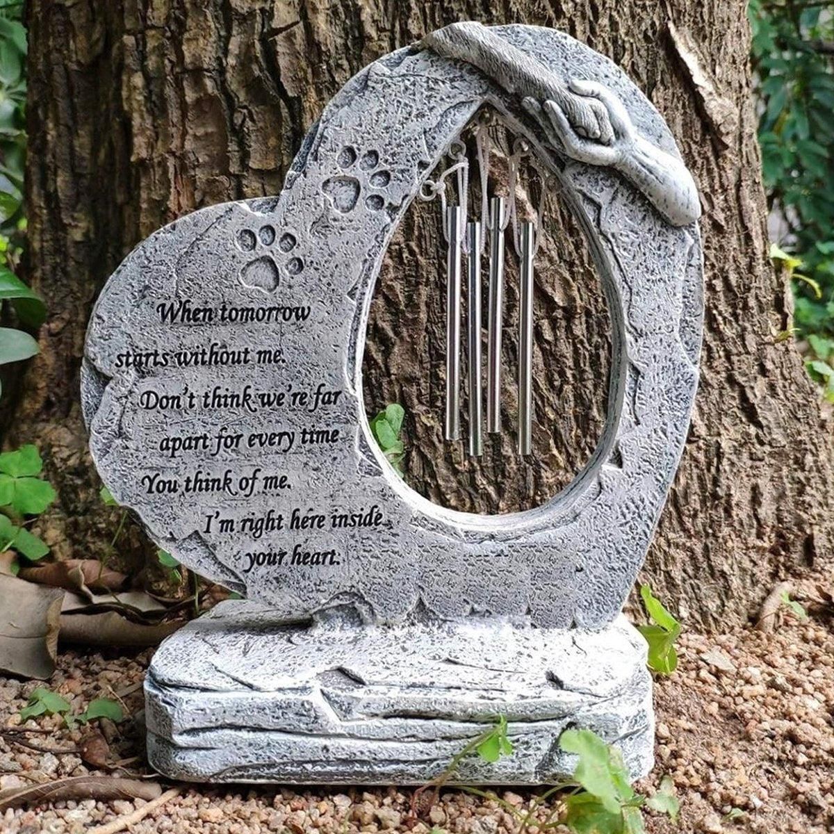 Wind Chime Pet Memorial Headstone Outdoor Garden Decoration for Remembrance V528-PET-TOMBSTONE-500432