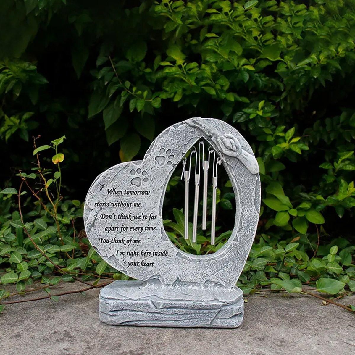 Wind Chime Pet Memorial Headstone Outdoor Garden Decoration for Remembrance V528-PET-TOMBSTONE-500432