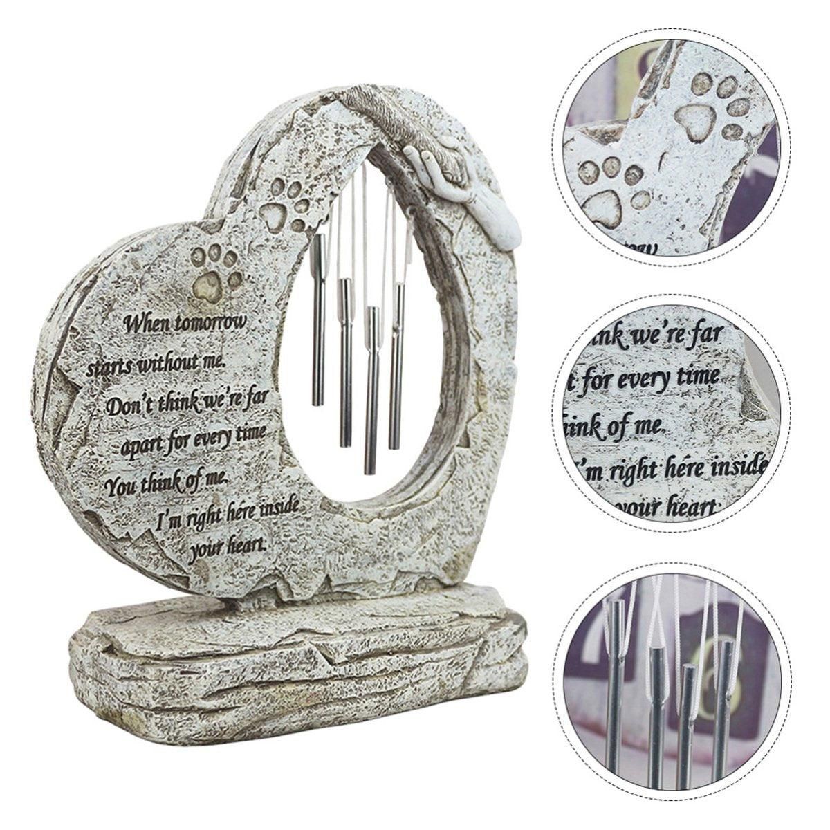 Wind Chime Pet Memorial Headstone Outdoor Garden Decoration for Remembrance V528-PET-TOMBSTONE-500432