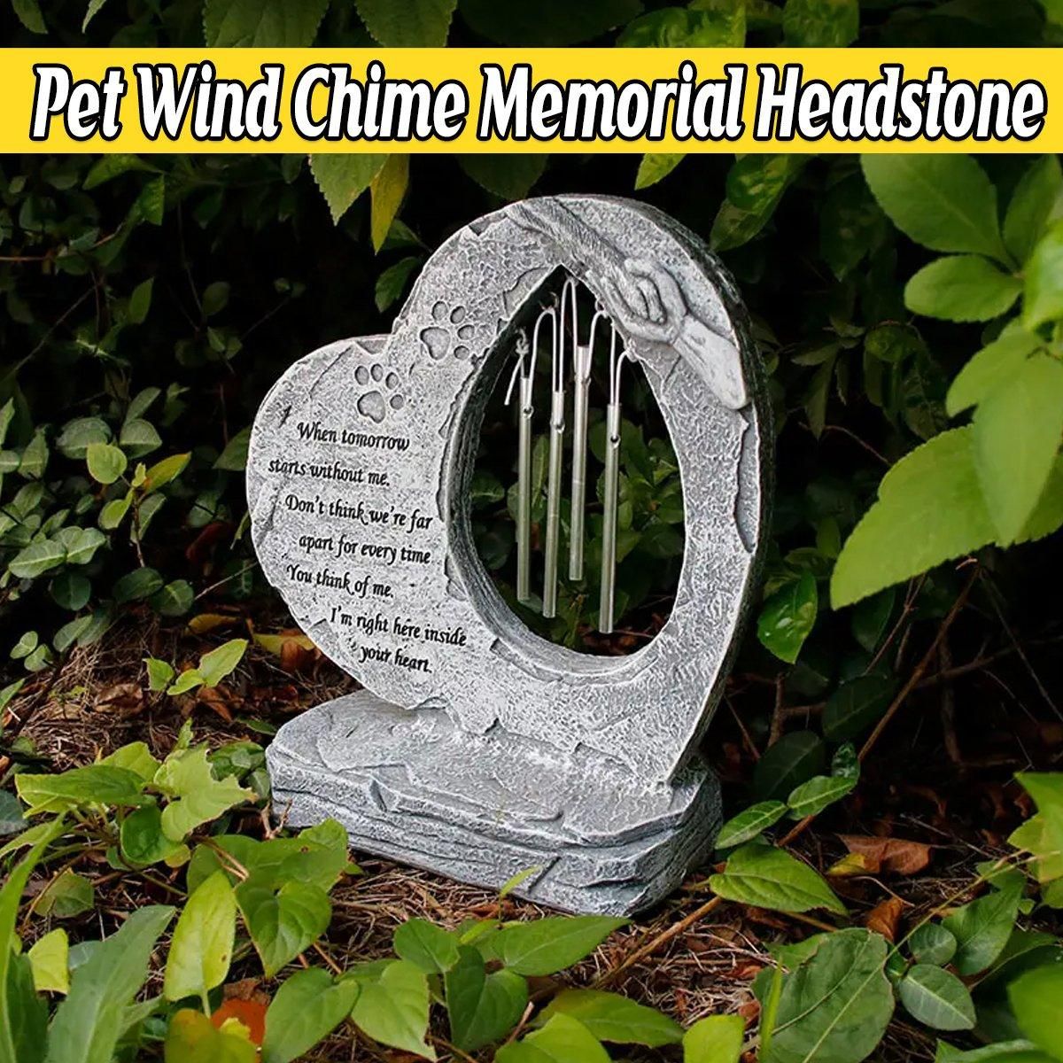 Wind Chime Pet Memorial Headstone Outdoor Garden Decoration for Remembrance V528-PET-TOMBSTONE-500432