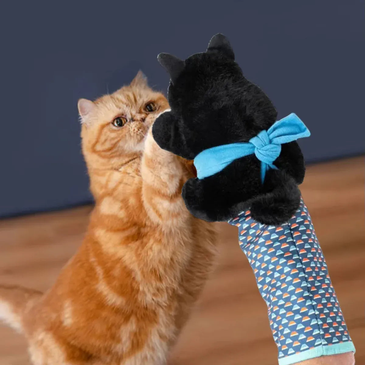 Wrestler Cat Interactive Hand Puppet Kitten Toy Pet Play Plush Puppet For Cats V528-PET-TOY-414687