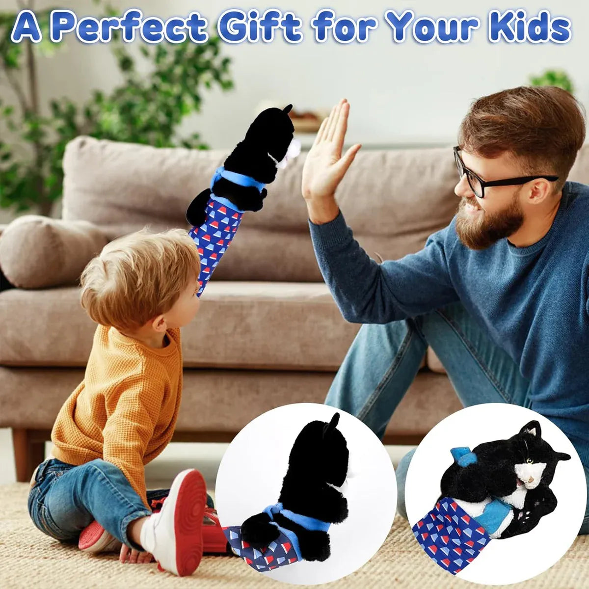 Wrestler Cat Interactive Hand Puppet Kitten Toy Pet Play Plush Puppet For Cats V528-PET-TOY-414687