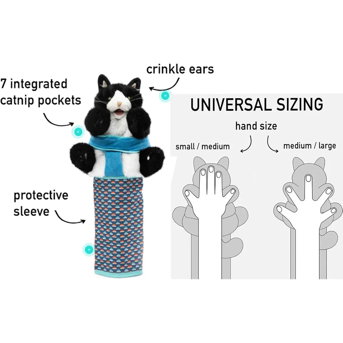 Wrestler Cat Interactive Hand Puppet Kitten Toy Pet Play Plush Puppet For Cats V528-PET-TOY-414687