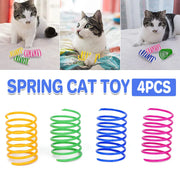 4PCS Cat Spring Toys Colourful Plastic Jumping Toy for Kitten Interactive Play V528-PET-TOY-4PCS-806037