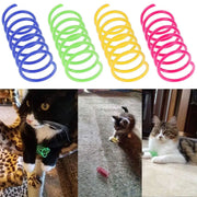 4PCS Cat Spring Toys Colourful Plastic Jumping Toy for Kitten Interactive Play V528-PET-TOY-4PCS-806037