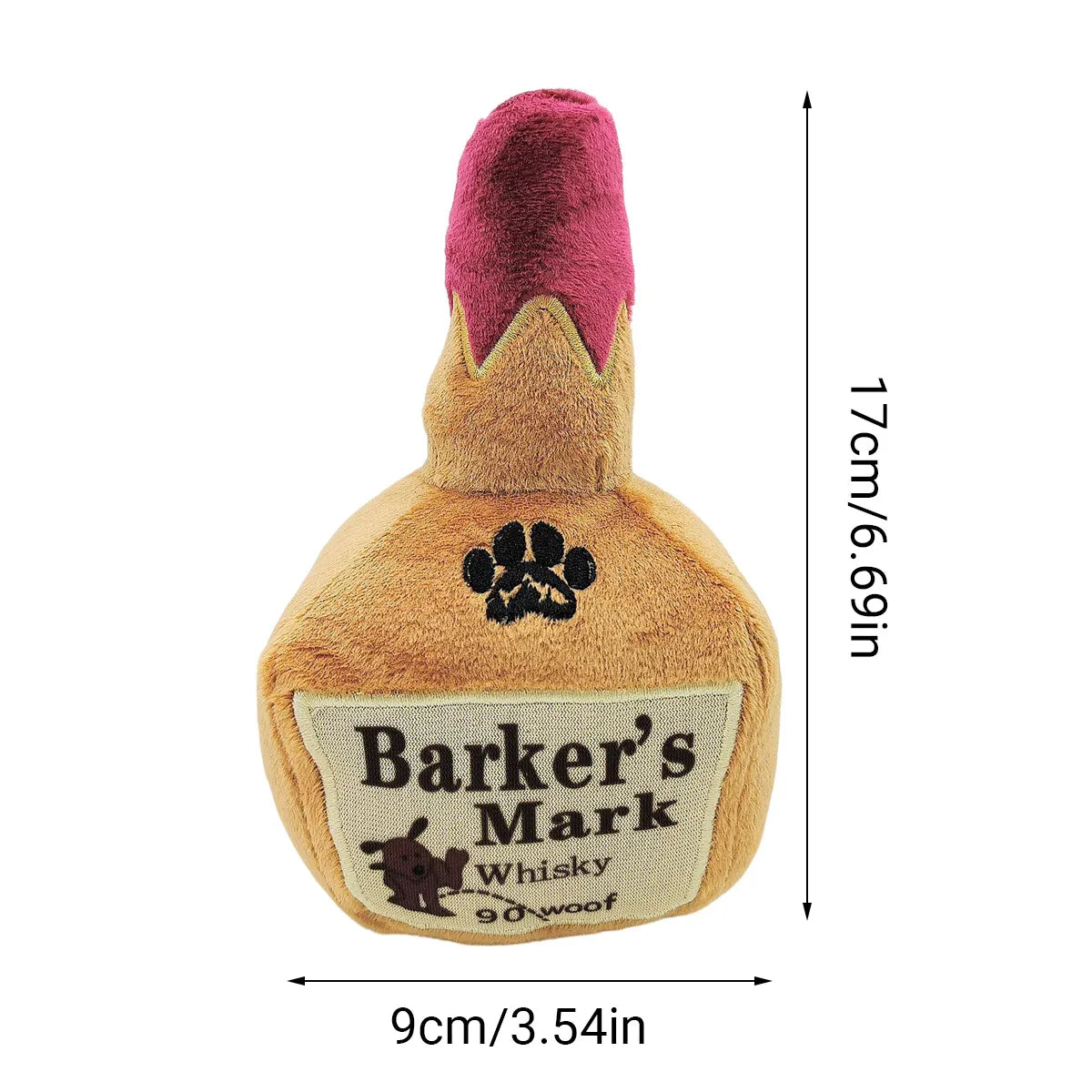 Dog Squeaky Toy Plush Wine Bottle Stuffed Chew Toy Sound Pet Play Supplies Use V528-PET-TOY-773515