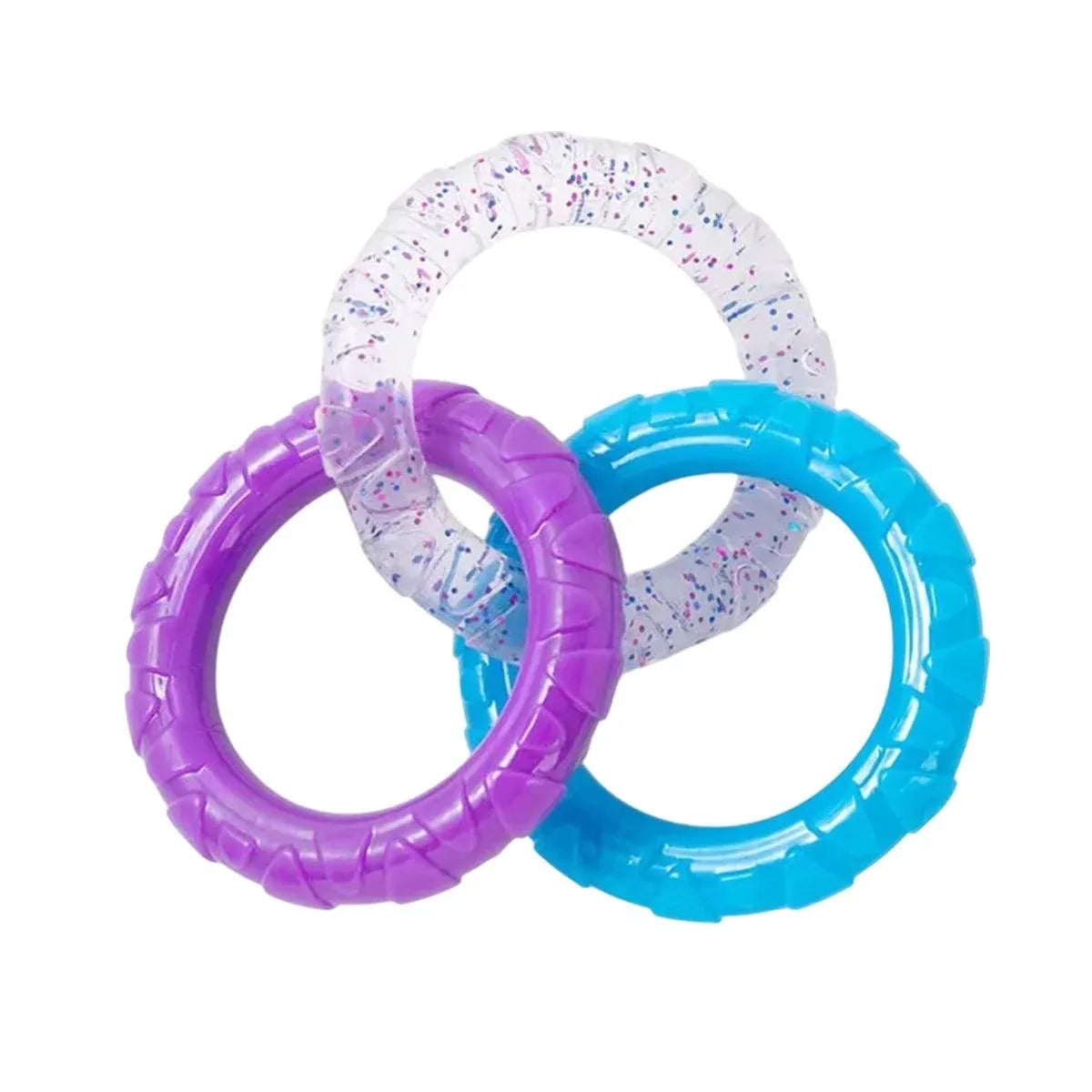 Interactive Dog Toys TRP Rubber Ring Teething Pet Rally Ring Chew Play Fetch - Blue-Purple V528-PET-TOY-BLUE-PURPLE-365063