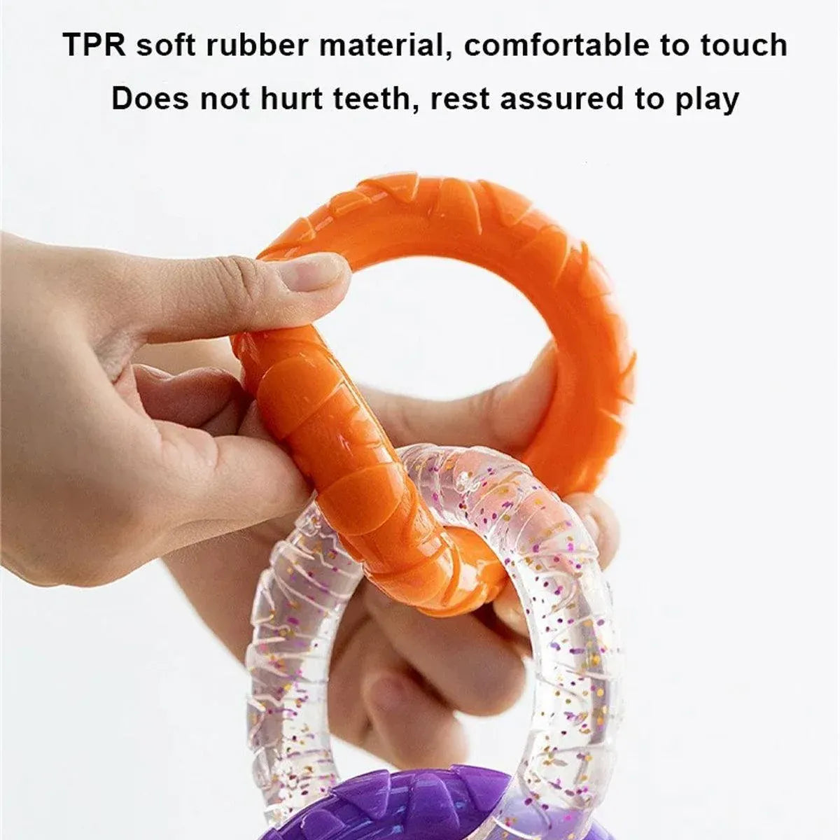 Interactive Dog Toys TRP Rubber Ring Teething Pet Rally Ring Chew Play Fetch - Blue-Purple V528-PET-TOY-BLUE-PURPLE-365063