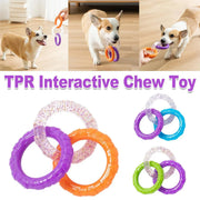 Interactive Dog Toys TRP Rubber Ring Teething Pet Rally Ring Chew Play Fetch - Blue-Purple V528-PET-TOY-BLUE-PURPLE-365063