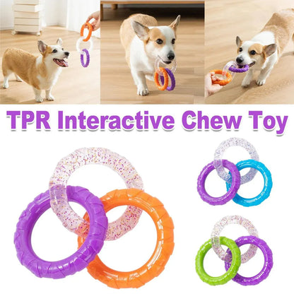 Interactive Dog Toys TRP Rubber Ring Teething Pet Rally Ring Chew Play Fetch - Blue-Purple V528-PET-TOY-BLUE-PURPLE-365063