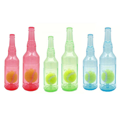 Durable Pet Teething Resistant Tennis Ball Wine Bottle Chew Toy for Dogs Play - Blue-S V528-PET-TOY-BOTTLE-BLUE-S-552796