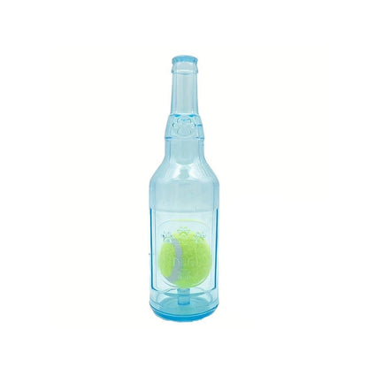 Durable Pet Teething Resistant Tennis Ball Wine Bottle Chew Toy for Dogs Play - Blue-S V528-PET-TOY-BOTTLE-BLUE-S-552796