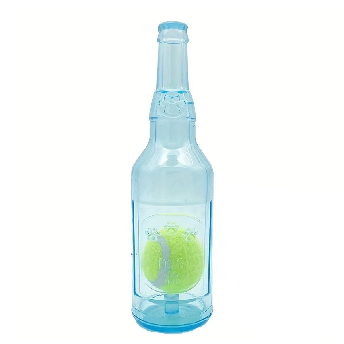 Durable Pet Teething Resistant Tennis Ball Wine Bottle Chew Toy for Dogs Play - Red-L V528-PET-TOY-BOTTLE-RED-L-157510
