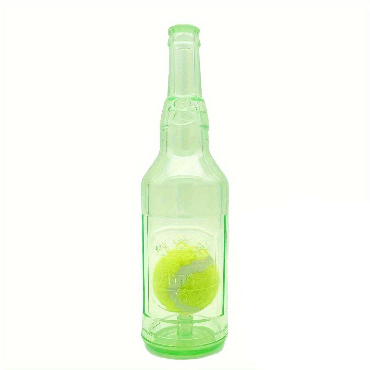 Durable Pet Teething Resistant Tennis Ball Wine Bottle Chew Toy for Dogs Play - Red-L V528-PET-TOY-BOTTLE-RED-L-157510