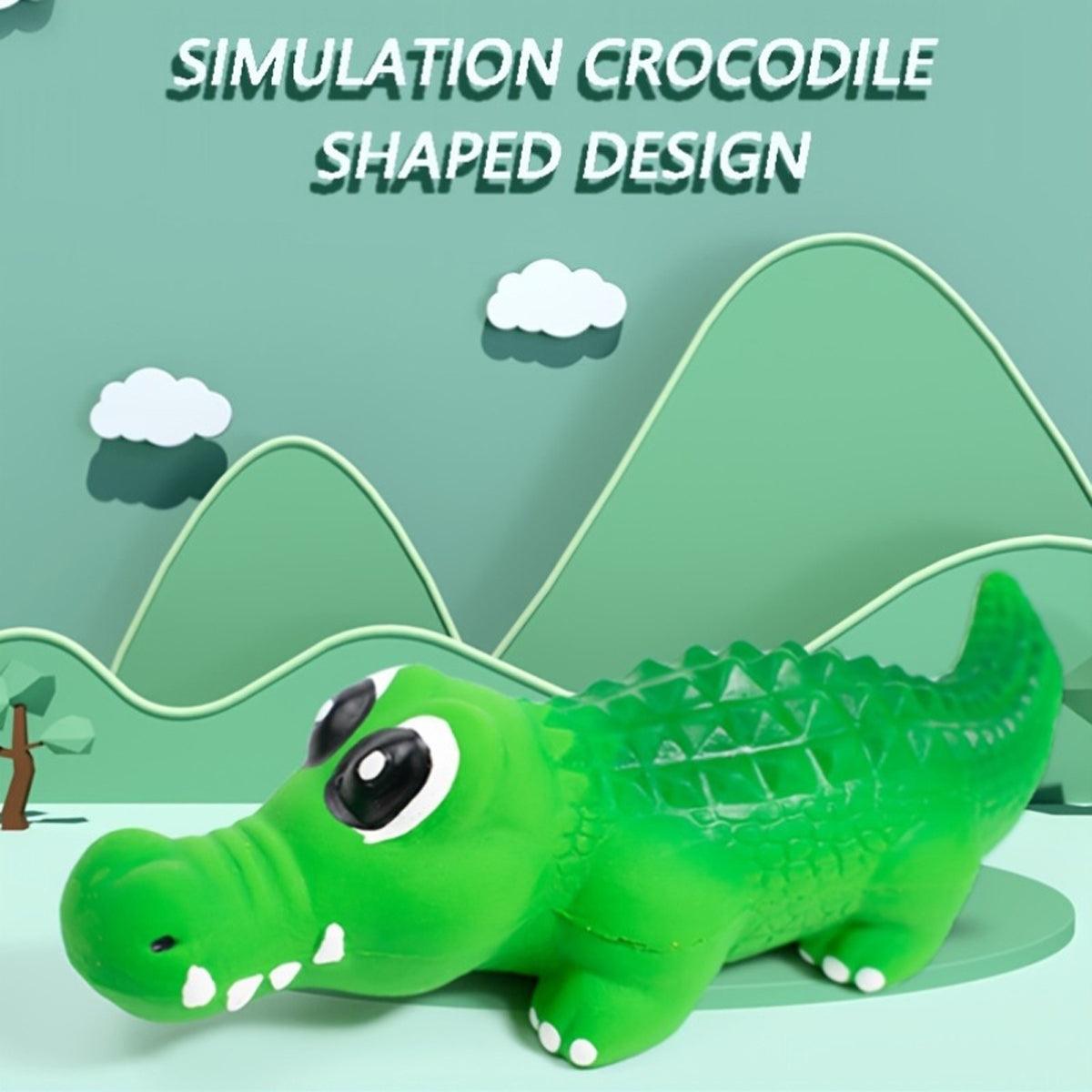 Pet Latex Toys Sounding Big Crocodile Dog Chew Toy Durable Playtime for Dogs - S V528-PET-TOY-CROCODILE-S-133592