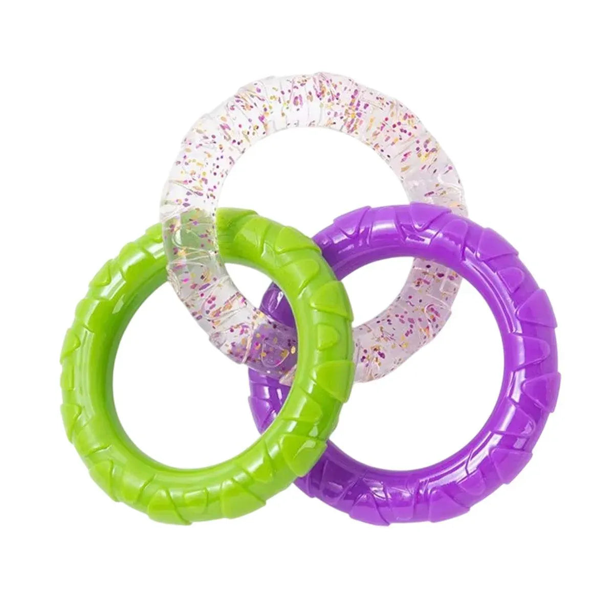 Interactive Dog Toys TRP Rubber Ring Teething Pet Rally Ring Chew Play Fetch - Green-Purple V528-PET-TOY-GREEN-PURPLE-178360