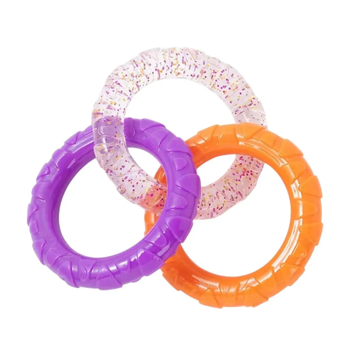 Interactive Dog Toys TRP Rubber Ring Teething Pet Rally Ring Chew Play Fetch - Orange-Purple V528-PET-TOY-ORANGE-PURPLE-982256