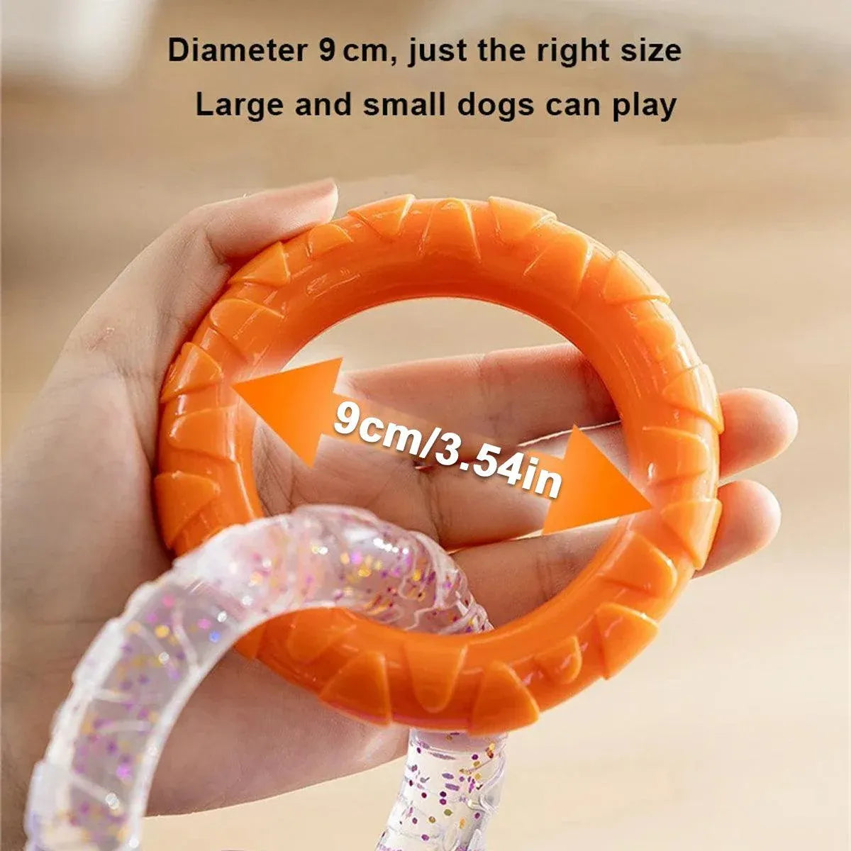 Interactive Dog Toys TRP Rubber Ring Teething Pet Rally Ring Chew Play Fetch - Orange-Purple V528-PET-TOY-ORANGE-PURPLE-982256