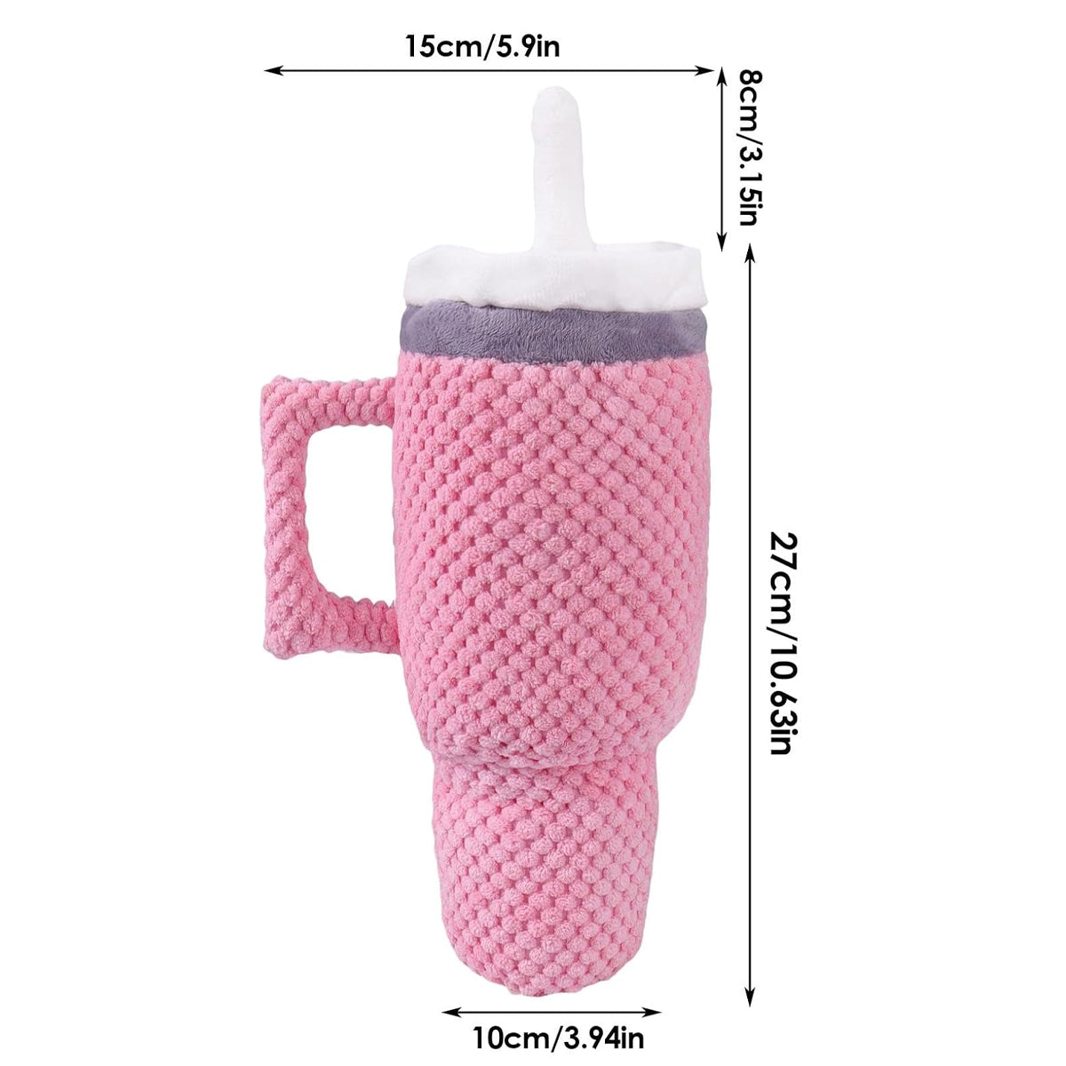 Dog Squeaky Toy Stuffed Water Cup Toy Plush Cup Chew and Supplies Training Pet V528-PET-TOY-PINK-851169