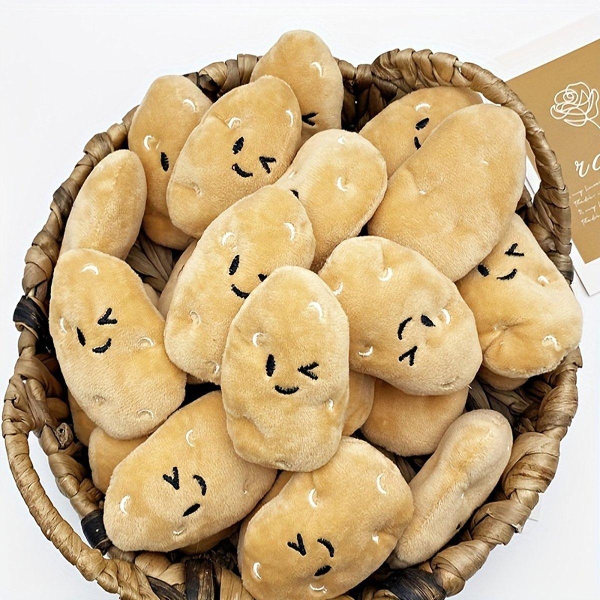 20PCS Handmade Cute Squeaky Little Potato Doll Pet Plush Doll For Dog Cat V528-PET-TOY-POTATO-20PCS-163895