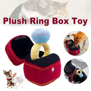 Plush Pet Toy Interactive Ring Box Chew Toy for Dogs and Cats Soft Squeaky Play V528-PET-TOY-PROPOSAL-RING-515345