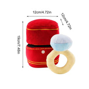Plush Pet Toy Interactive Ring Box Chew Toy for Dogs and Cats Soft Squeaky Play V528-PET-TOY-PROPOSAL-RING-515345