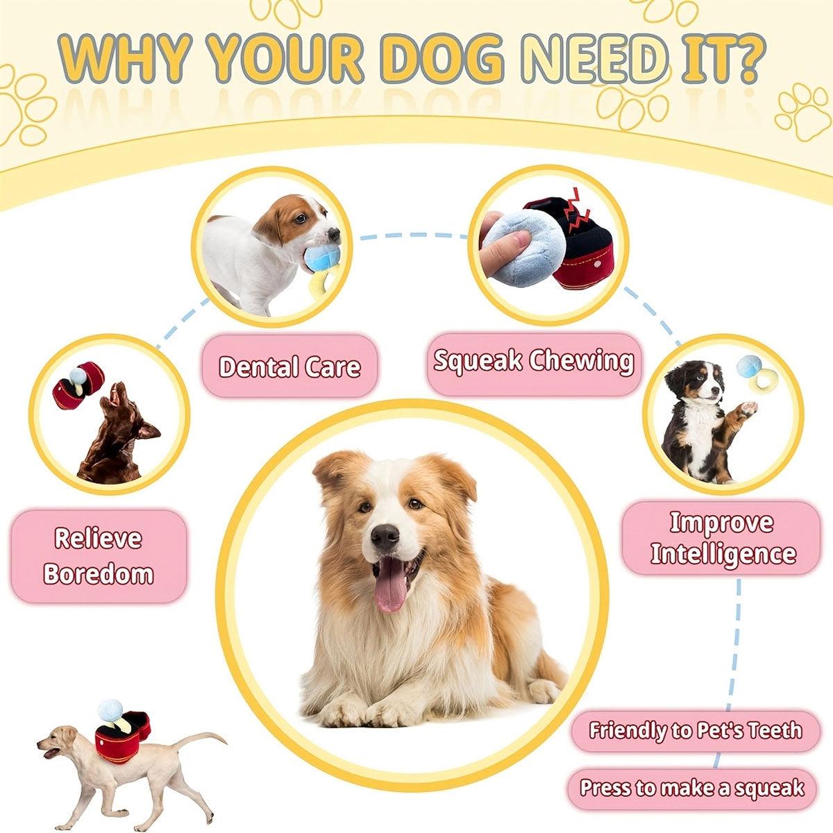 Plush Pet Toy Interactive Ring Box Chew Toy for Dogs and Cats Soft Squeaky Play V528-PET-TOY-PROPOSAL-RING-515345