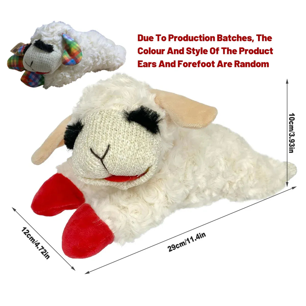 Lamb Shape Dog Toy Soft Plush Chew Toy for Puppy Small Dogs Squeaky Play Pet V528-PET-TOY-SHEEP-456454