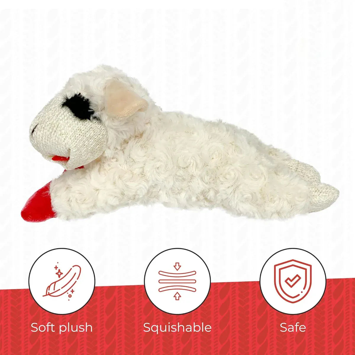 Lamb Shape Dog Toy Soft Plush Chew Toy for Puppy Small Dogs Squeaky Play Pet V528-PET-TOY-SHEEP-456454