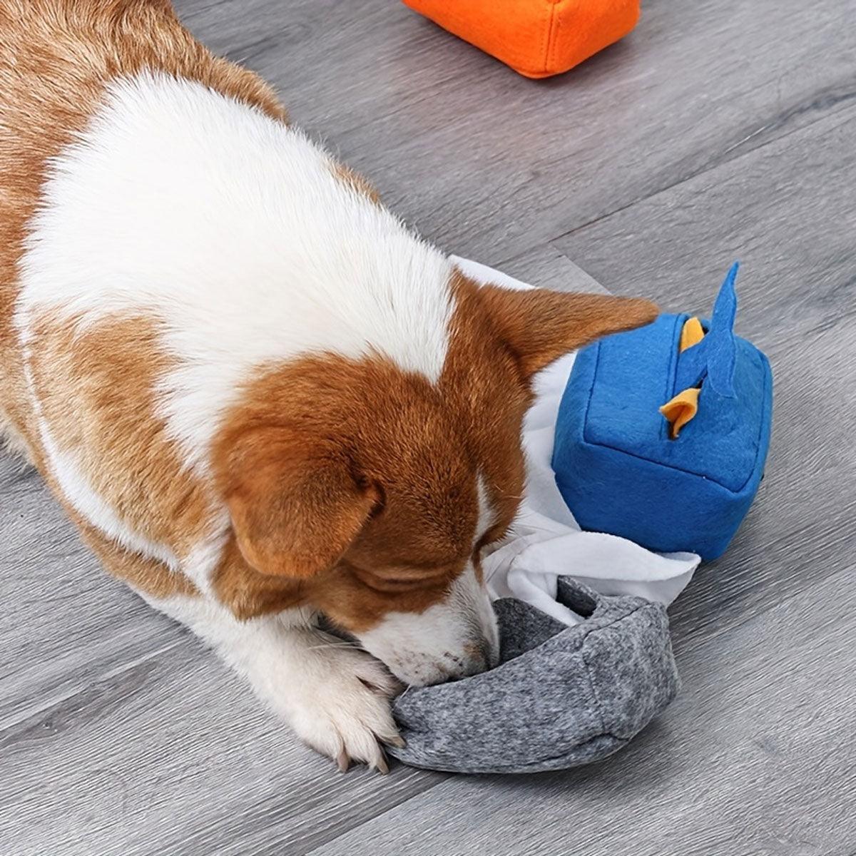 Dog Sniff Training Toy Plush Scent Training Aid for Puppies Interactive Pet Toy - Grey V528-PET-TOY-TISSUE-BOX-GREY-313100