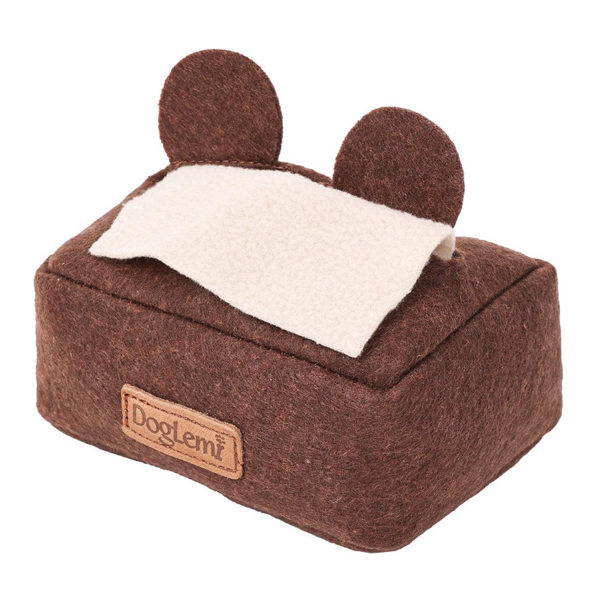 Dog Sniff Training Toy Plush Scent Training Aid for Puppies Interactive Pet Toy - Grey V528-PET-TOY-TISSUE-BOX-GREY-313100