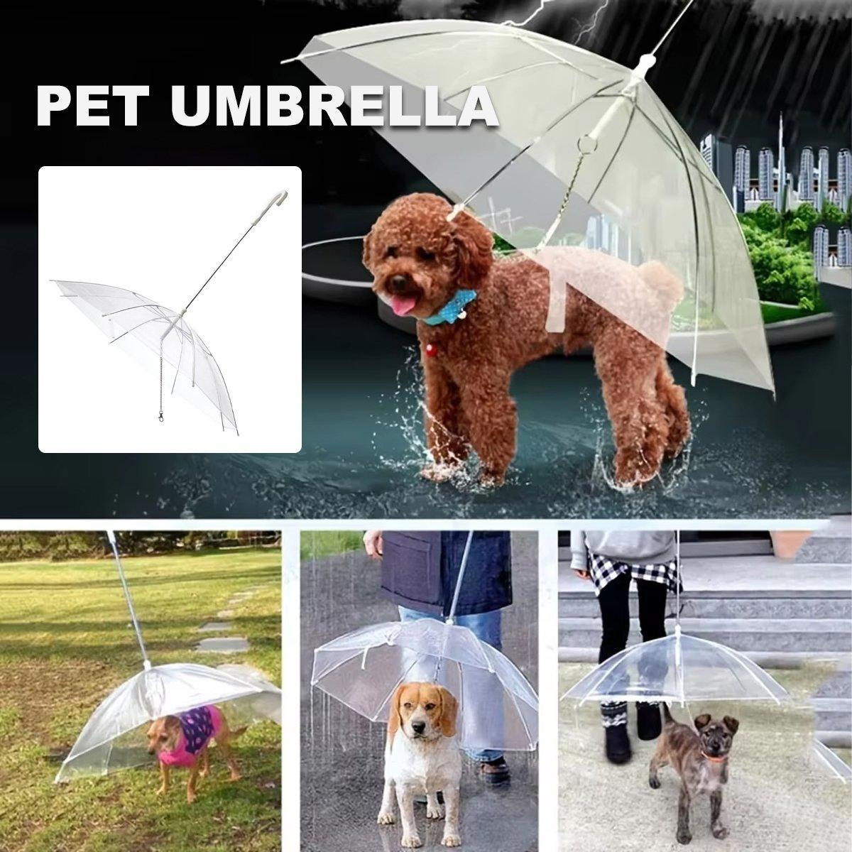 Pet Dog Transparent Umbrella 30 inch Diameter With Dog Leash For Rain Walking Outdoor V528-PET-UMBRELLA-485281