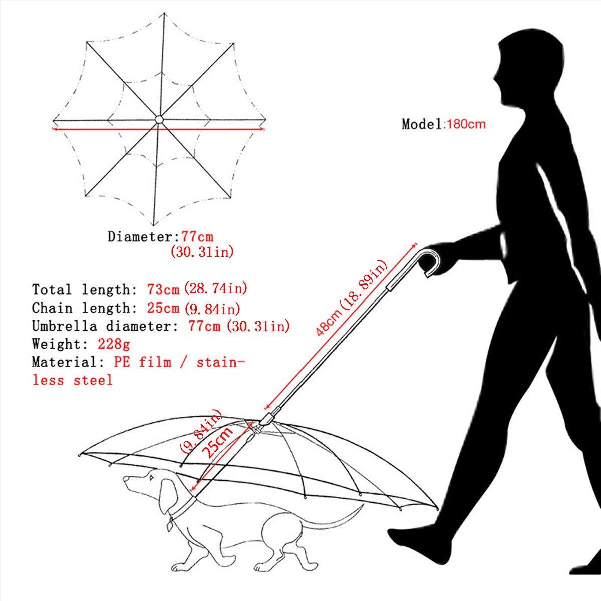 Pet Dog Transparent Umbrella 30 inch Diameter With Dog Leash For Rain Walking Outdoor V528-PET-UMBRELLA-485281