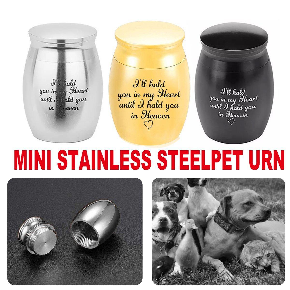 Cremation Urn Holder for Ashes Small Dog Cat Pet Memorial Keepsake Box Funeral - Black V528-PET-URN-MINI-BLACK-399792