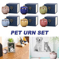 Small Pet Urn for Ashes Memorial Keepsake Urns for Dog Cat Cremation Remains - Green V528-PET-URN-SET-GREEN-627034