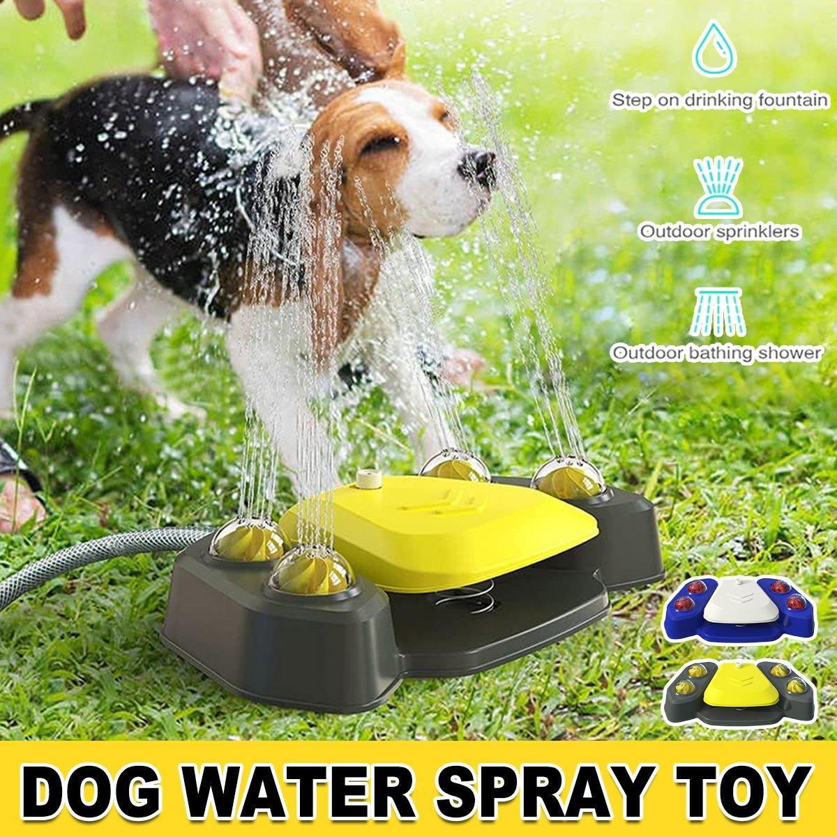 Automatic Water Feeder Dispenser with Bath Spray and Footstep Dog Toys for Pets - Grey V528-PET-WATER-FEEDER-FASHION-555085