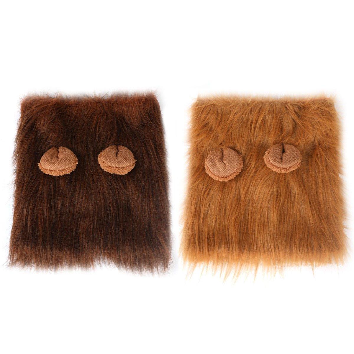 Lion Costume Mane Wig Large Dog Fancy Dress Up Party for Pet Halloween Clothes - Light Brown-S V528-PET-WIG-LION-LIGHT-BROWN-S-886599