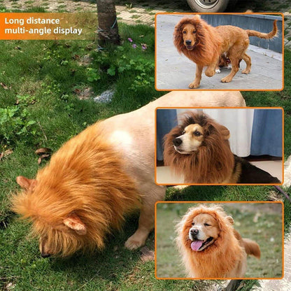 Lion Costume Mane Wig Large Dog Fancy Dress Up Party for Pet Halloween Clothes - Light Brown-S V528-PET-WIG-LION-LIGHT-BROWN-S-886599
